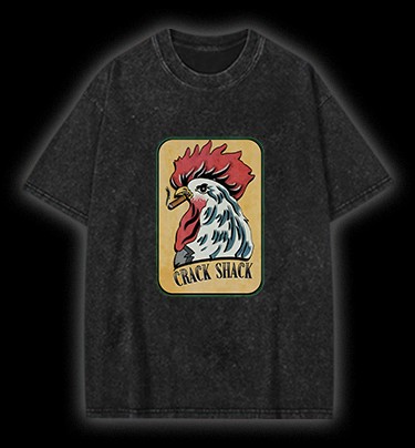Rooster of Crack Shack Vintage Washed 100% Cotton T-Shirt