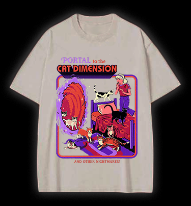 Portal to Cat Dimension Vintage Washed 100% Cotton T-Shirt