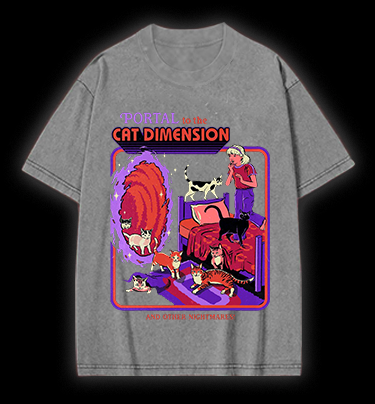 Portal to Cat Dimension Vintage Washed 100% Cotton T-Shirt