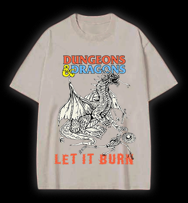 Dungeons & Dragons Fantasy Vintage Washed 100% Cotton T-Shirt