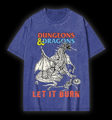 Dungeons & Dragons Fantasy Vintage Washed 100% Cotton T-Shirt