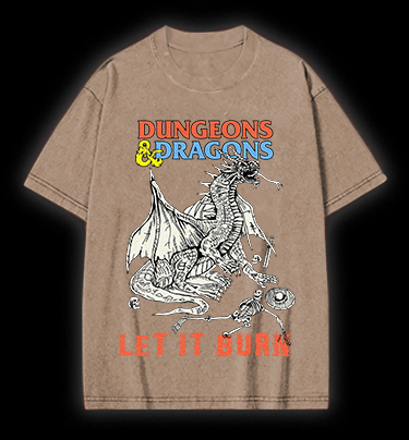 Dungeons & Dragons Fantasy Vintage Washed 100% Cotton T-Shirt