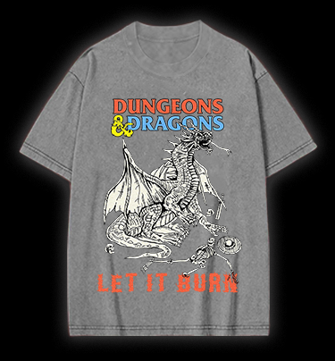 Dungeons & Dragons Fantasy Vintage Washed 100% Cotton T-Shirt