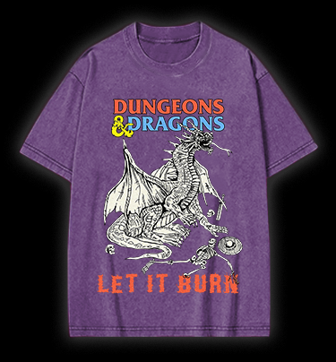 Dungeons & Dragons Fantasy Vintage Washed 100% Cotton T-Shirt