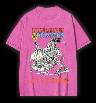 Dungeons & Dragons Fantasy Vintage Washed 100% Cotton T-Shirt