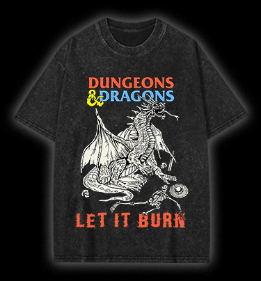 Dungeons & Dragons Fantasy Vintage Washed 100% Cotton T-Shirt