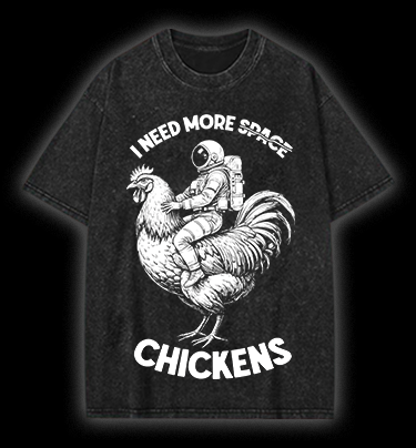 Space Chicken Fantasy Vintage Washed 100% Cotton T-Shirt