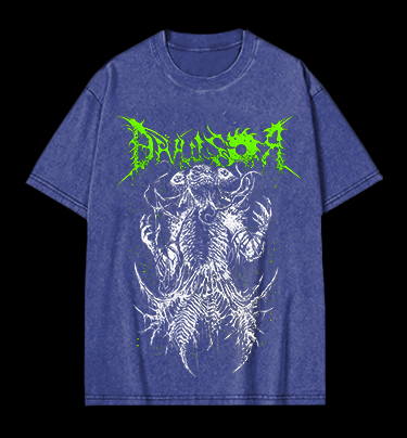 Droussor Cthulhu Death Metal Vintage Washed 100% Cotton T-Shirt