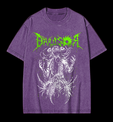 Droussor Cthulhu Death Metal Vintage Washed 100% Cotton T-Shirt