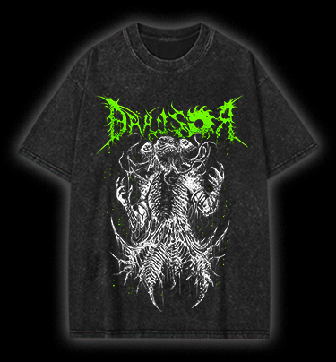 Droussor Cthulhu Death Metal Vintage Washed 100% Cotton T-Shirt