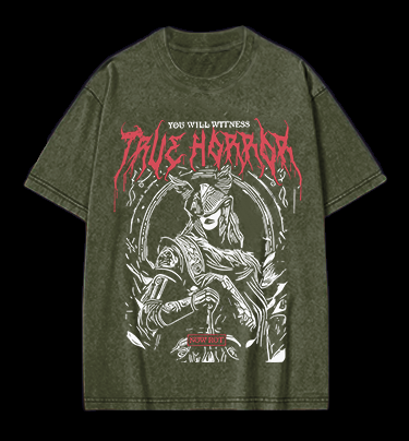 True Horror - Viking Warrior Vintage Washed 100% Cotton T-Shirt