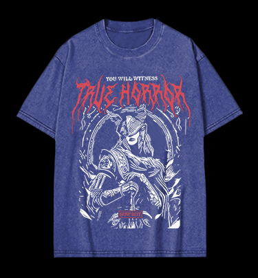 True Horror - Viking Warrior Vintage Washed 100% Cotton T-Shirt