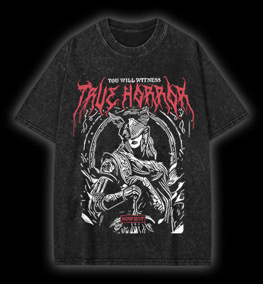 True Horror - Viking Warrior Vintage Washed 100% Cotton T-Shirt