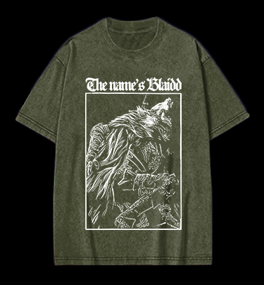 Blaiidd Wolf Vintage Washed 100% Cotton T-Shirt