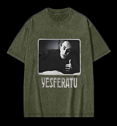 Yesferatu Classic Vampire Vintage Washed 100% Cotton T-Shirt