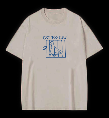 Got Too Silly Caged Pigeon Vintage Washed 100% Cotton T-Shirt