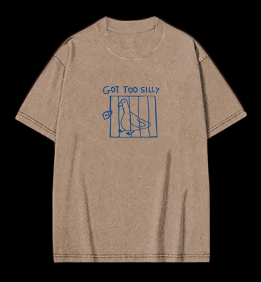 Got Too Silly Caged Pigeon Vintage Washed 100% Cotton T-Shirt