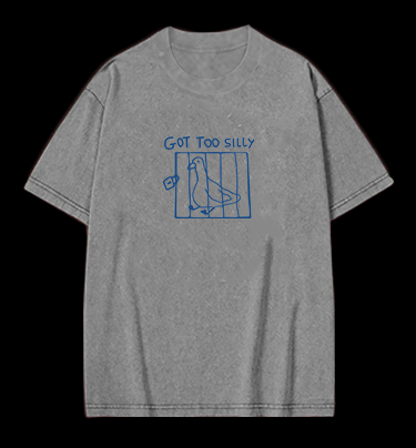 Got Too Silly Caged Pigeon Vintage Washed 100% Cotton T-Shirt