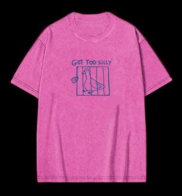 Got Too Silly Caged Pigeon Vintage Washed 100% Cotton T-Shirt