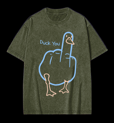 Duck You Vintage Washed 100% Cotton T-Shirt