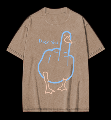 Duck You Vintage Washed 100% Cotton T-Shirt