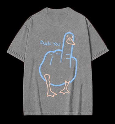 Duck You Vintage Washed 100% Cotton T-Shirt