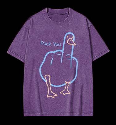 Duck You Vintage Washed 100% Cotton T-Shirt