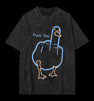 Duck You Vintage Washed 100% Cotton T-Shirt