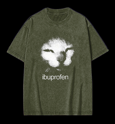Ibuprofen Cat Vintage Washed 100% Cotton T-Shirt
