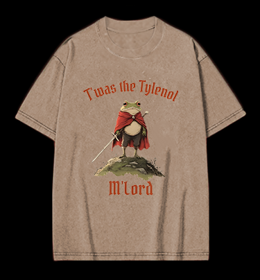 Toas M'Lord Frog Knight Vintage Washed 100% Cotton T-Shirt