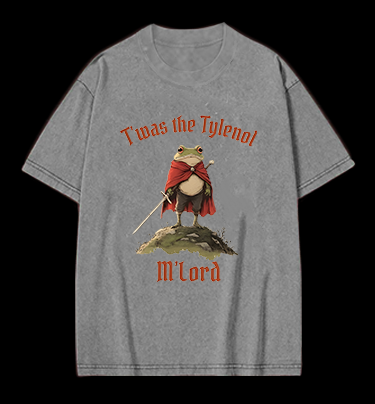 Toas M'Lord Frog Knight Vintage Washed 100% Cotton T-Shirt