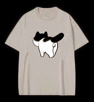 Cow Cat's Arse Vintage Washed 100% Cotton T-Shirt