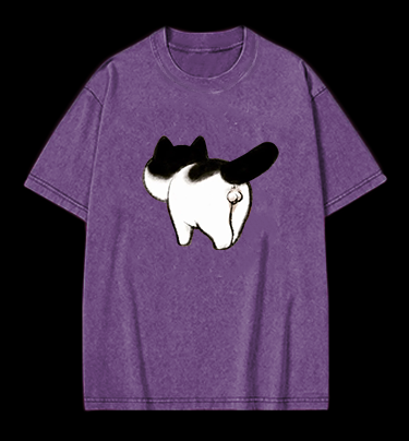 Cow Cat's Arse Vintage Washed 100% Cotton T-Shirt