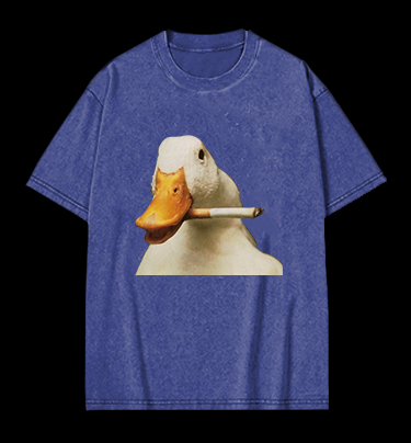 Smoking Duck Vintage Washed 100% Cotton T-Shirt
