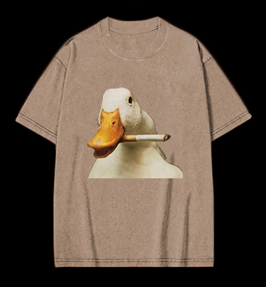 Smoking Duck Vintage Washed 100% Cotton T-Shirt