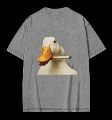 Smoking Duck Vintage Washed 100% Cotton T-Shirt
