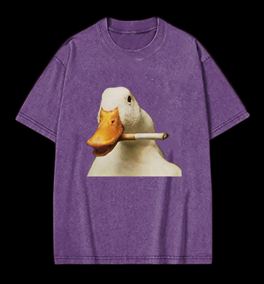 Smoking Duck Vintage Washed 100% Cotton T-Shirt