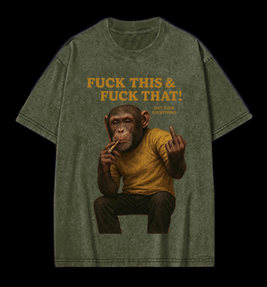 Monkey’s Disdainful Look Vintage Washed 100% Cotton T-Shirt