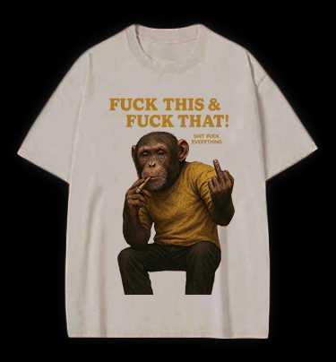 Monkey’s Disdainful Look Vintage Washed 100% Cotton T-Shirt