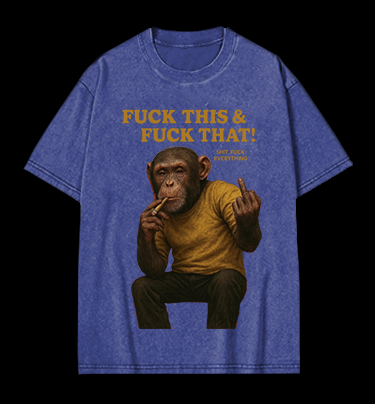 Monkey’s Disdainful Look Vintage Washed 100% Cotton T-Shirt