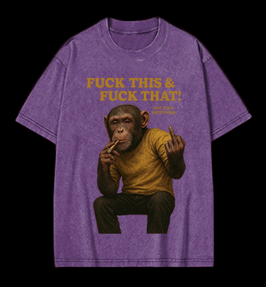 Monkey’s Disdainful Look Vintage Washed 100% Cotton T-Shirt