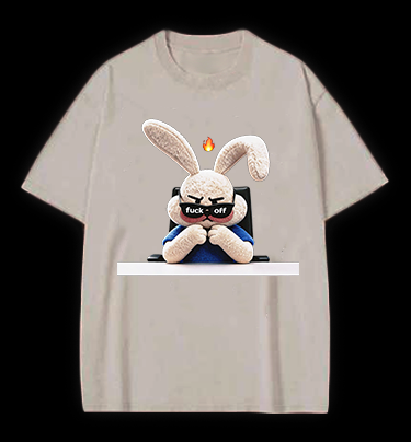 Furious Bunny Vintage Washed 100% Cotton T-Shirt