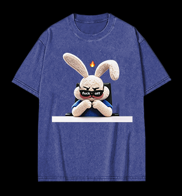 Furious Bunny Vintage Washed 100% Cotton T-Shirt