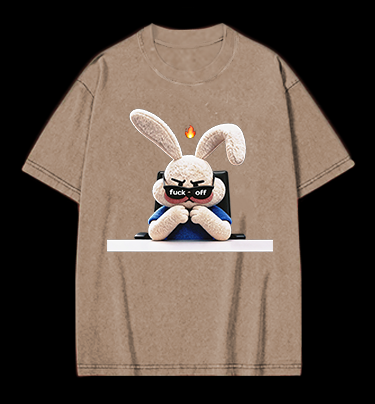 Furious Bunny Vintage Washed 100% Cotton T-Shirt