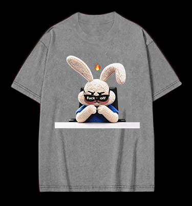 Furious Bunny Vintage Washed 100% Cotton T-Shirt