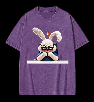 Furious Bunny Vintage Washed 100% Cotton T-Shirt