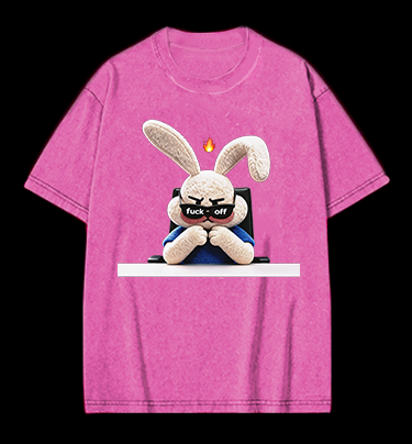 Furious Bunny Vintage Washed 100% Cotton T-Shirt