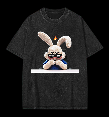 Furious Bunny Vintage Washed 100% Cotton T-Shirt