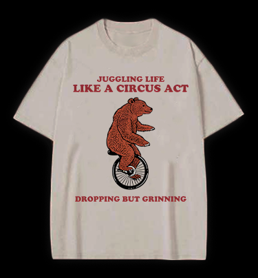 The Circus's Theatrical Bear Vintage Washed 100% Cotton T-Shirt