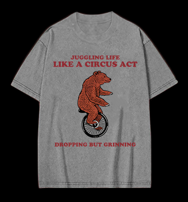 The Circus's Theatrical Bear Vintage Washed 100% Cotton T-Shirt